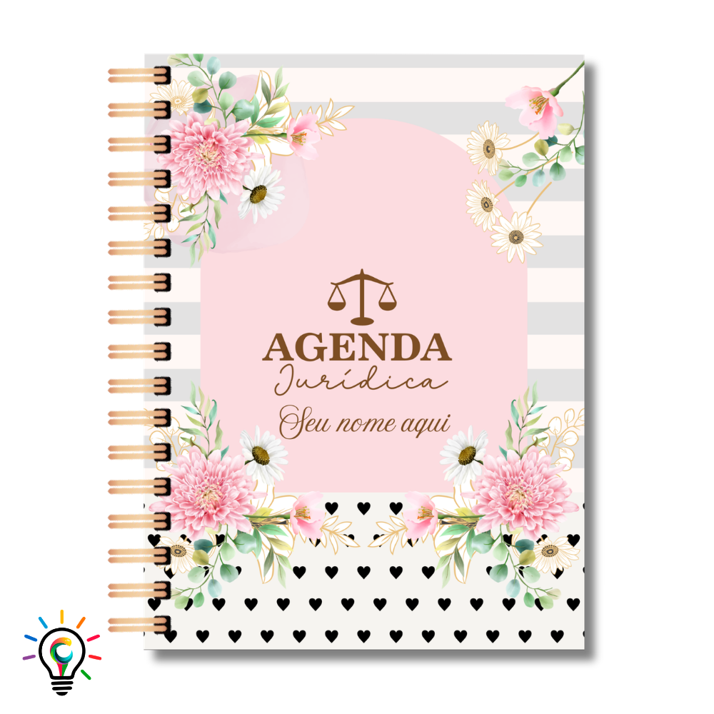Agenda Jurídica 2027 Personalizada - Coleção flores