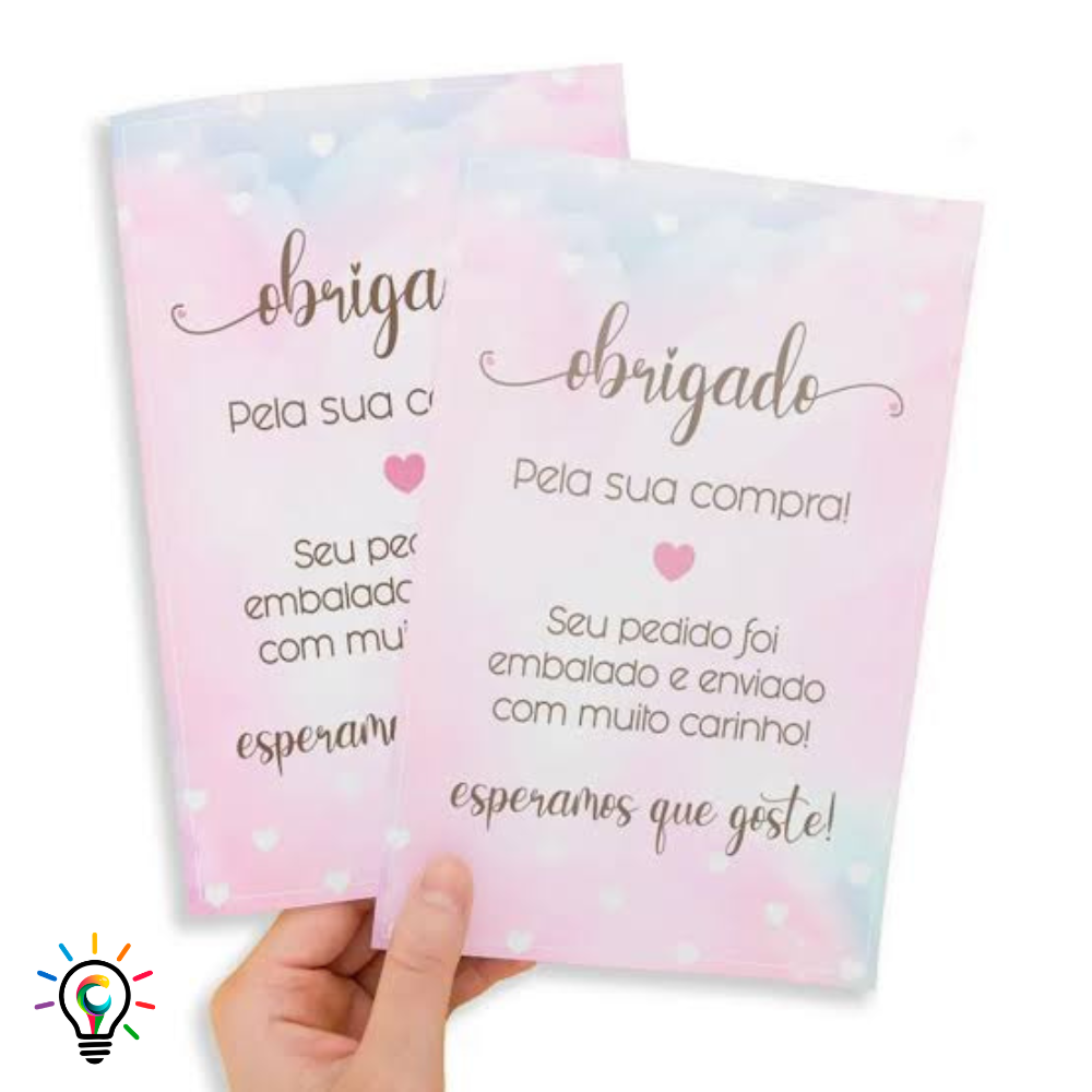 Cartão de Agradecimento - 4x0 - Médio