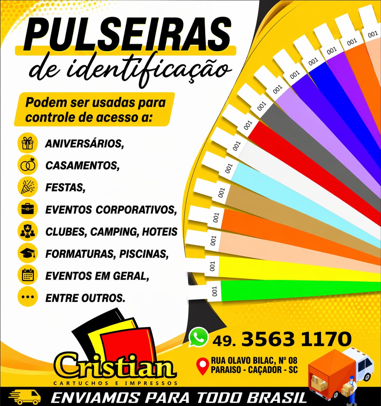 PULSEIRA PARA EVENTOS / IDENTIFICAÇÃO