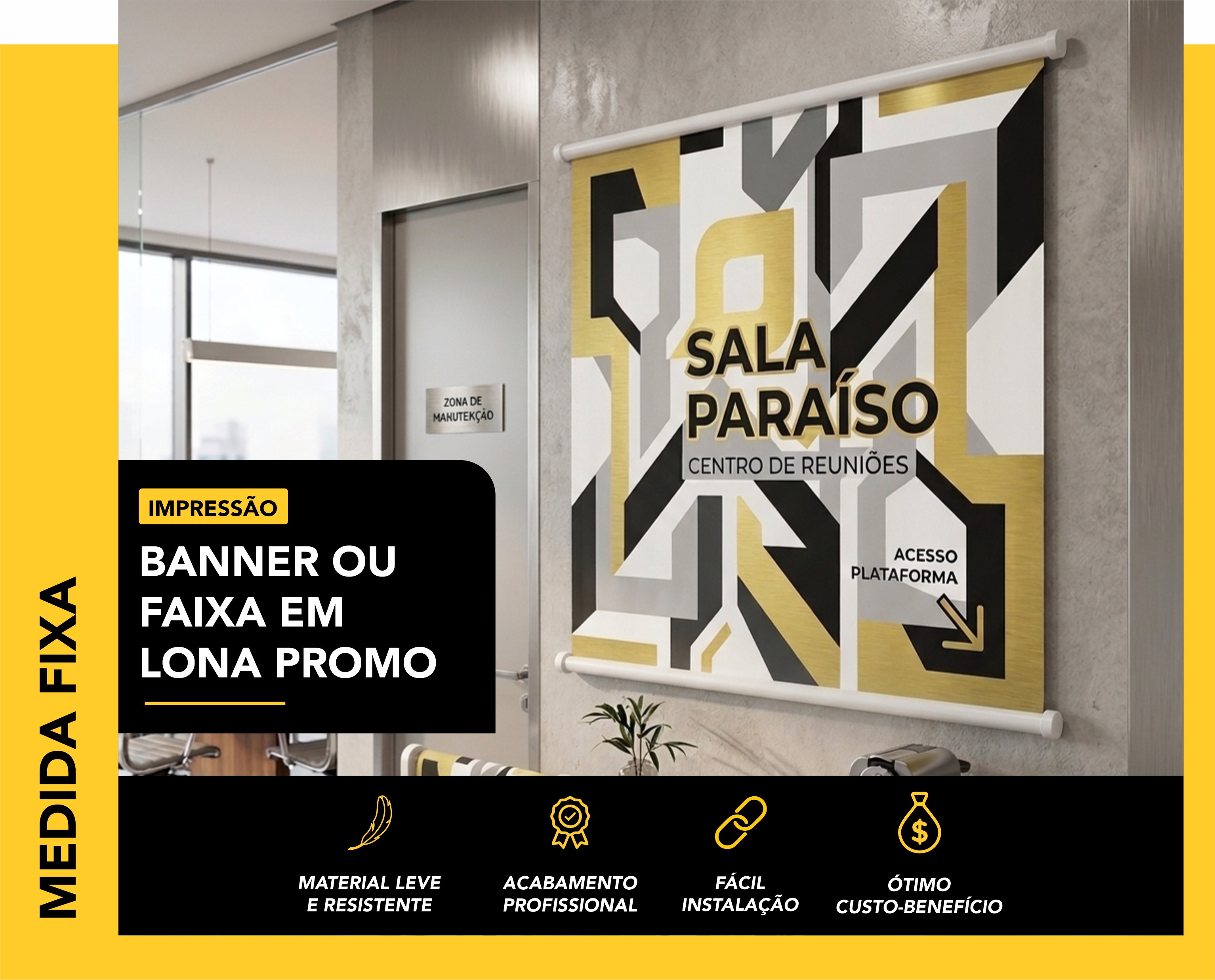 BANNER OU FAIXA EM LONA BRILHO PROMOCIONAL - TAMANHO FIXO