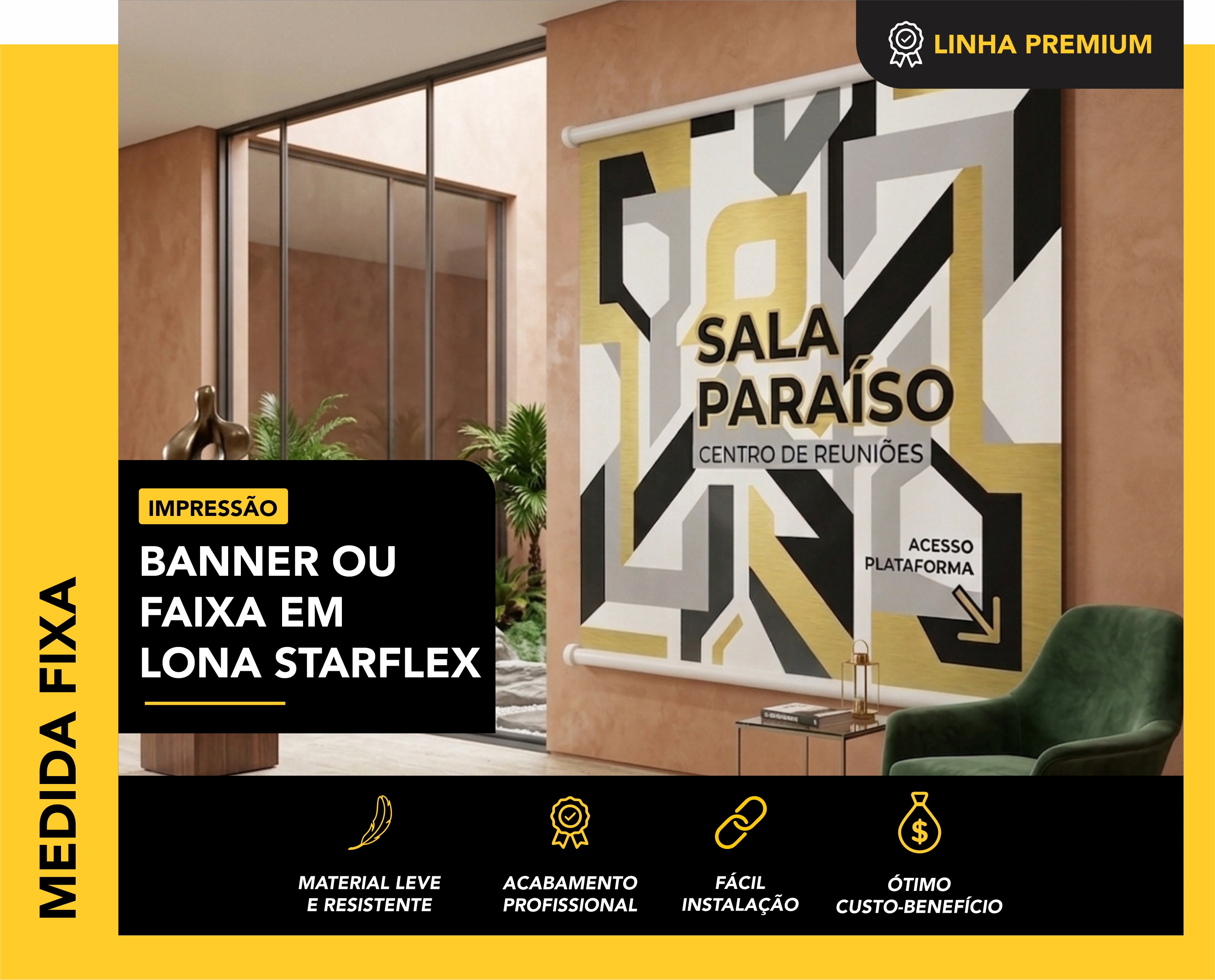 BANNER OU FAIXA EM LONA - TAMANHO FIXO
