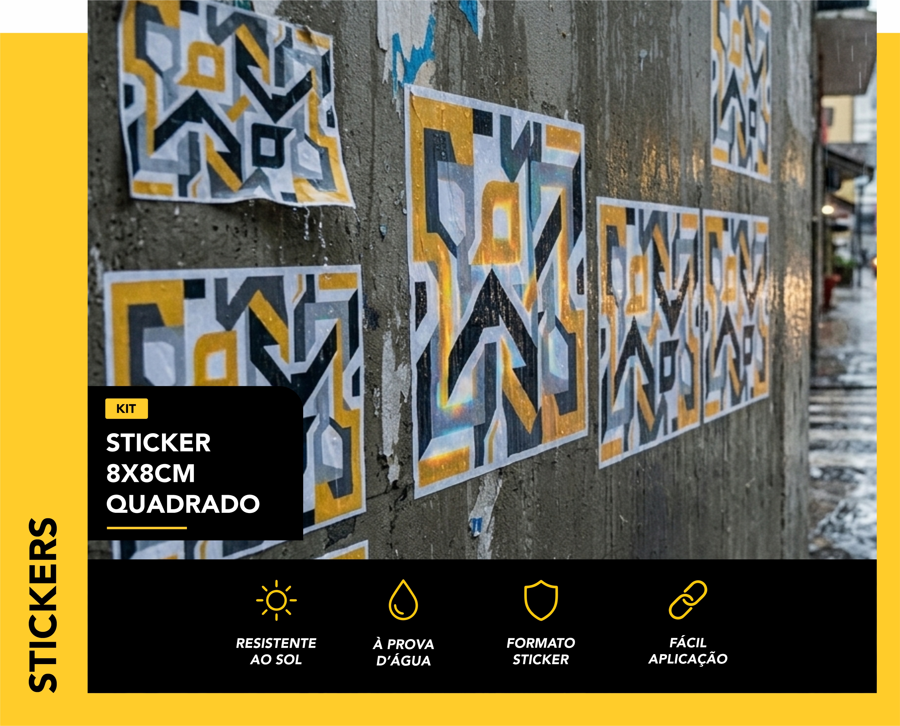 STICKER 8x8 cm – Adesivo Personalizado com Corte Individual