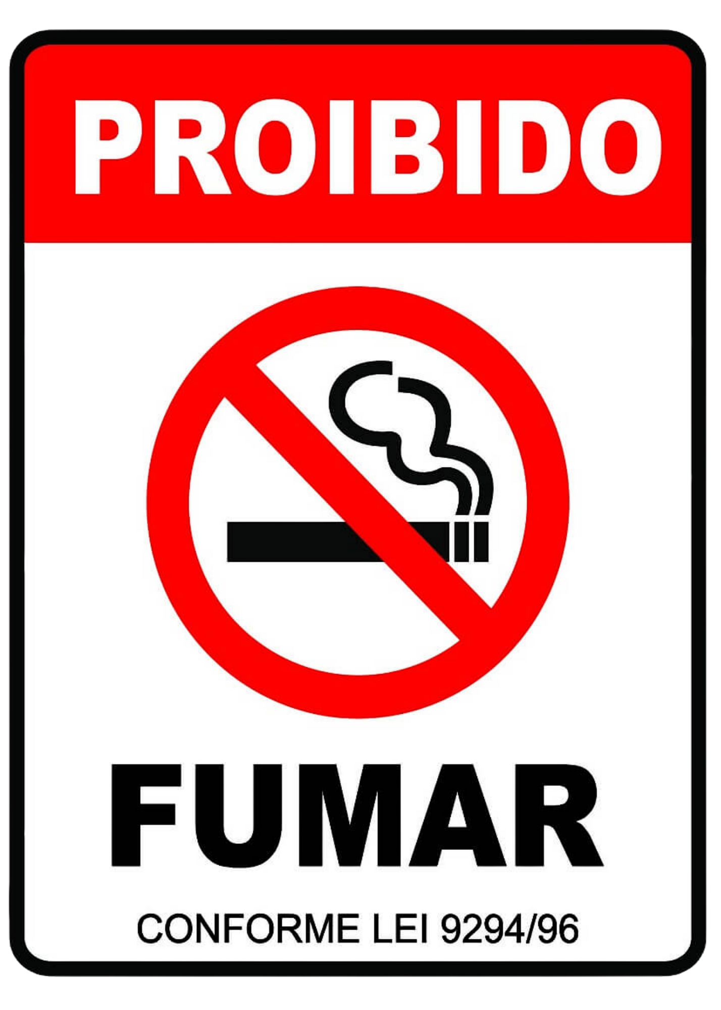 Placa Sinalização 20x15 Proibido Fumar