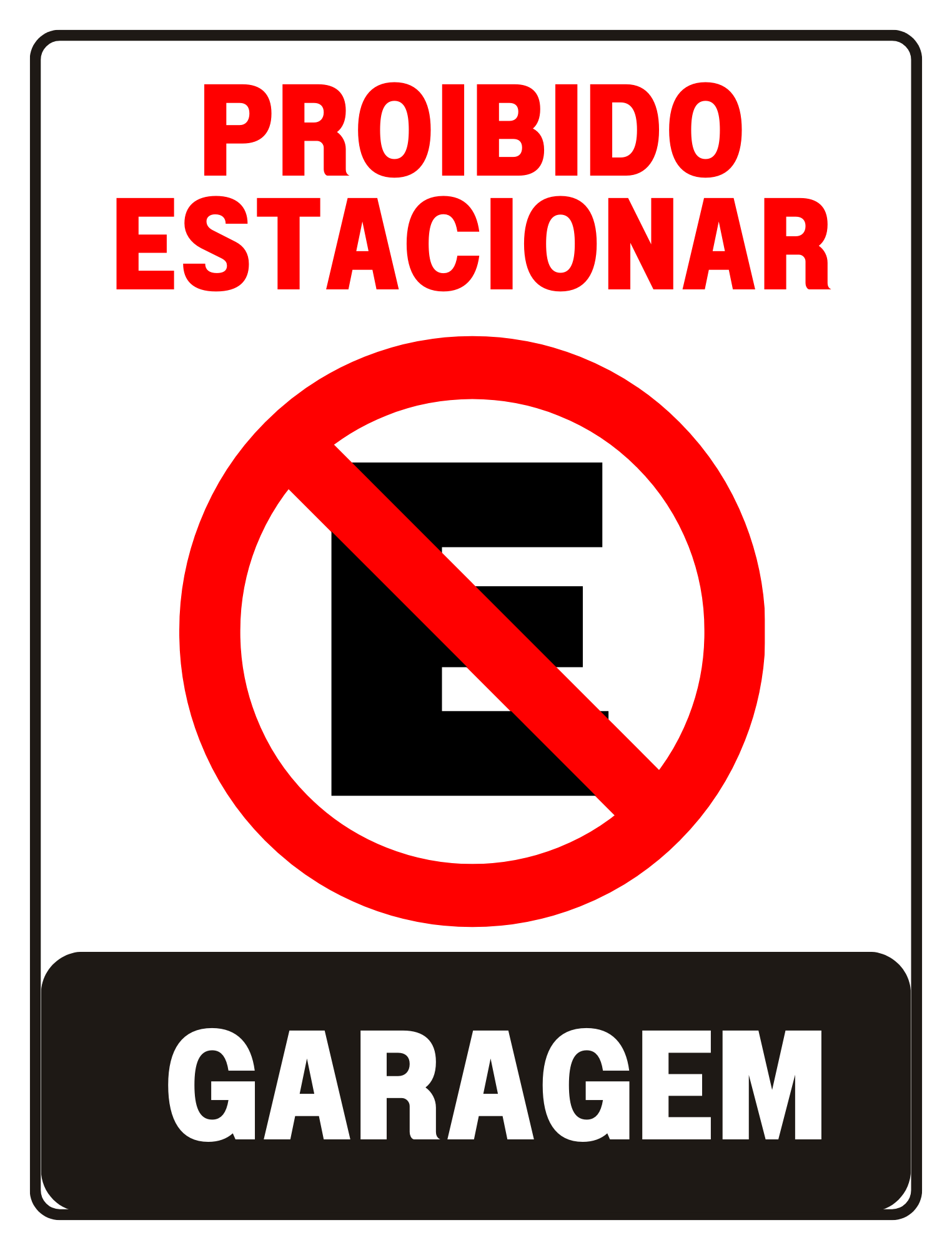 Placa Sinalização 20x15 Proibido estacionar