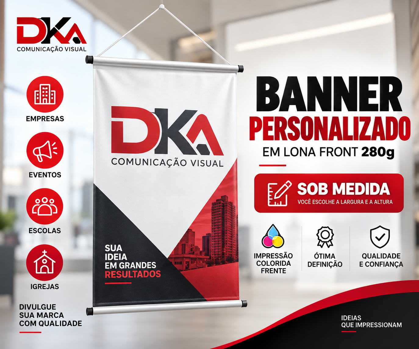 Banner Personalizado em Lona 280g Sob Medida