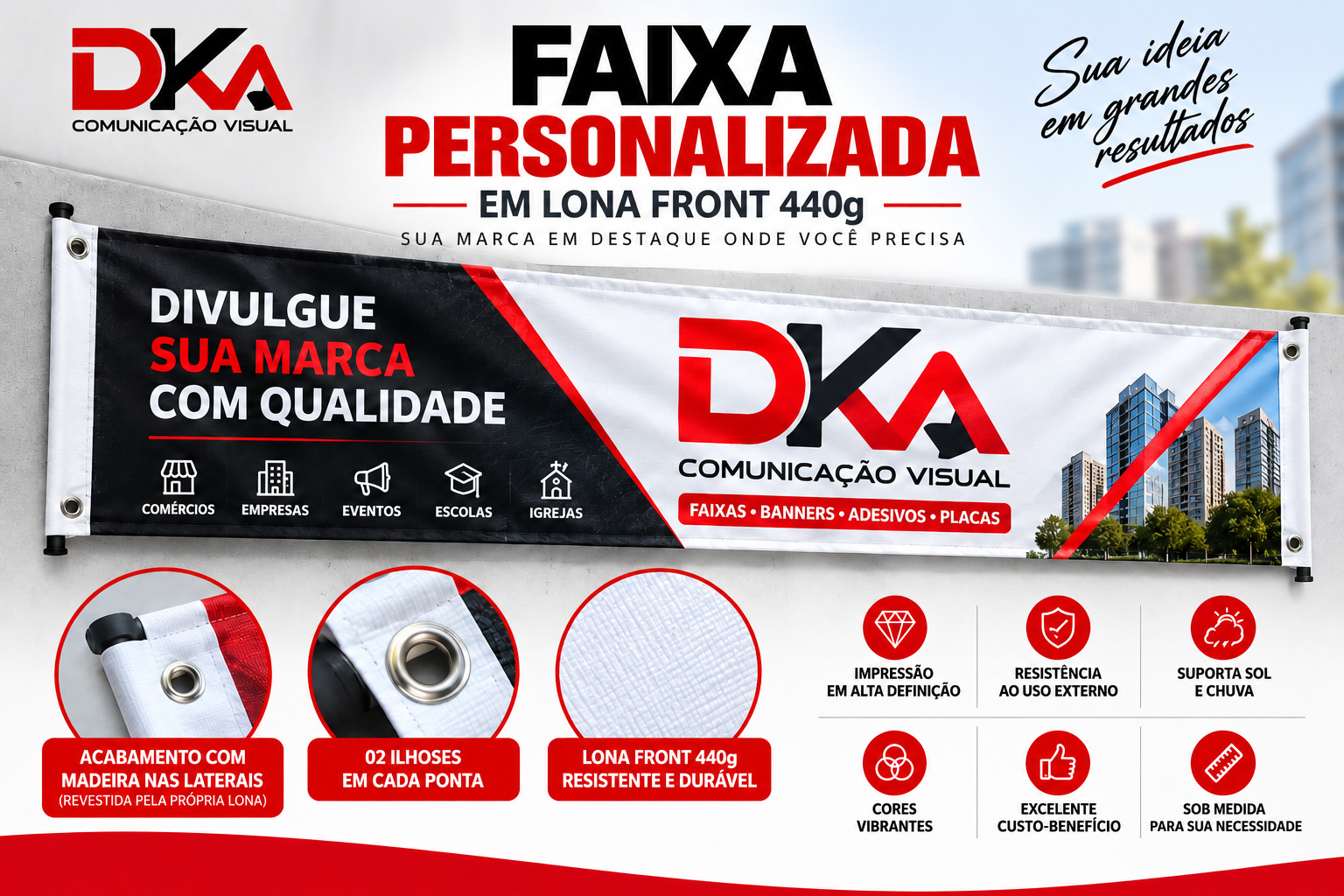 Faixa Personalizada em Lona 440g Sob Medida