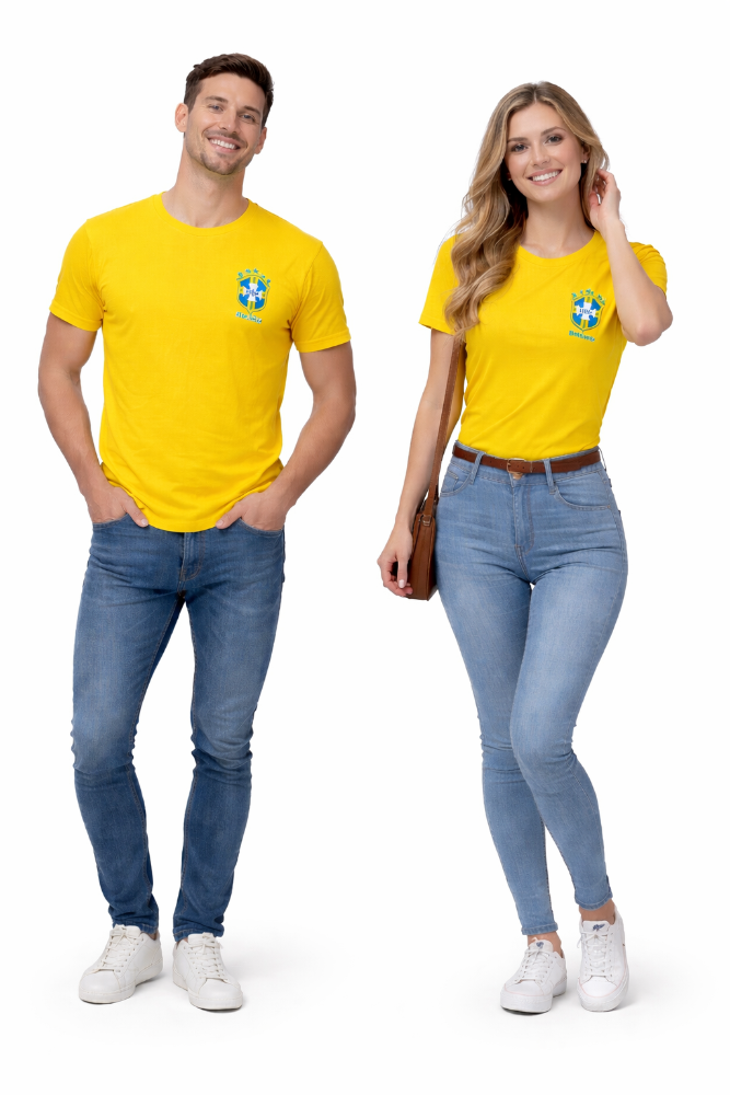 Camiseta BRASIL - Amarela Gola Amarela