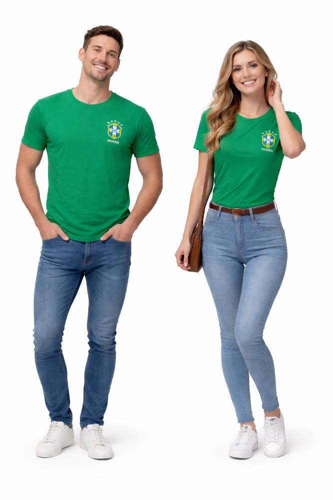 Camiseta BRASIL - Verde Gola Verde