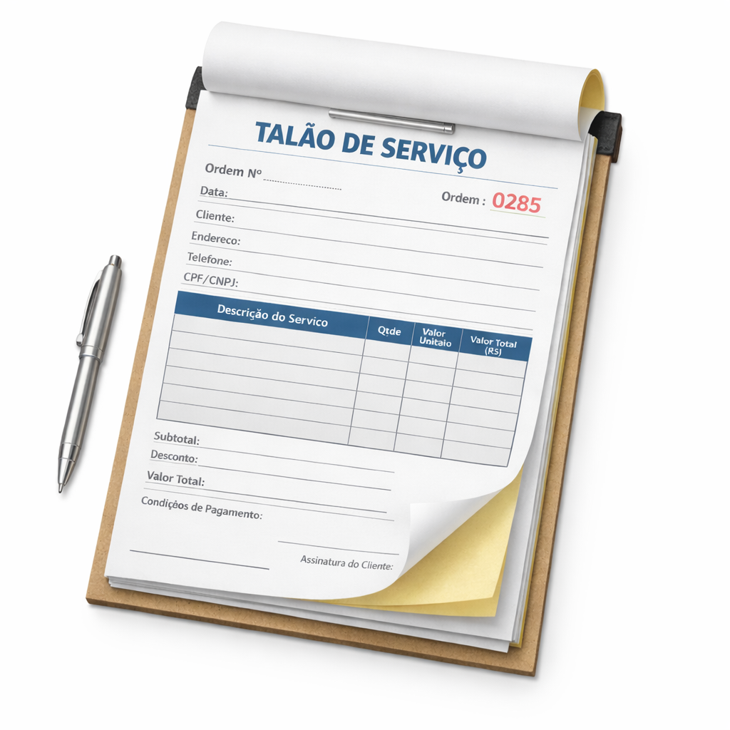 Talão de Serviço Grande - A5