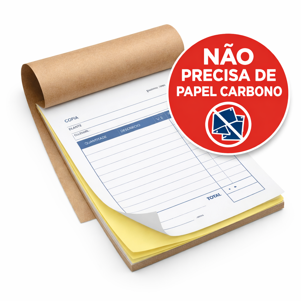 Talão Autocopiativo Médio 1ª e 2ª via - A6 com 100 folhas