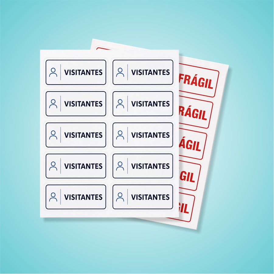 CARTELA A4 DE ETIQUETAS EM PAPEL ADESIVO