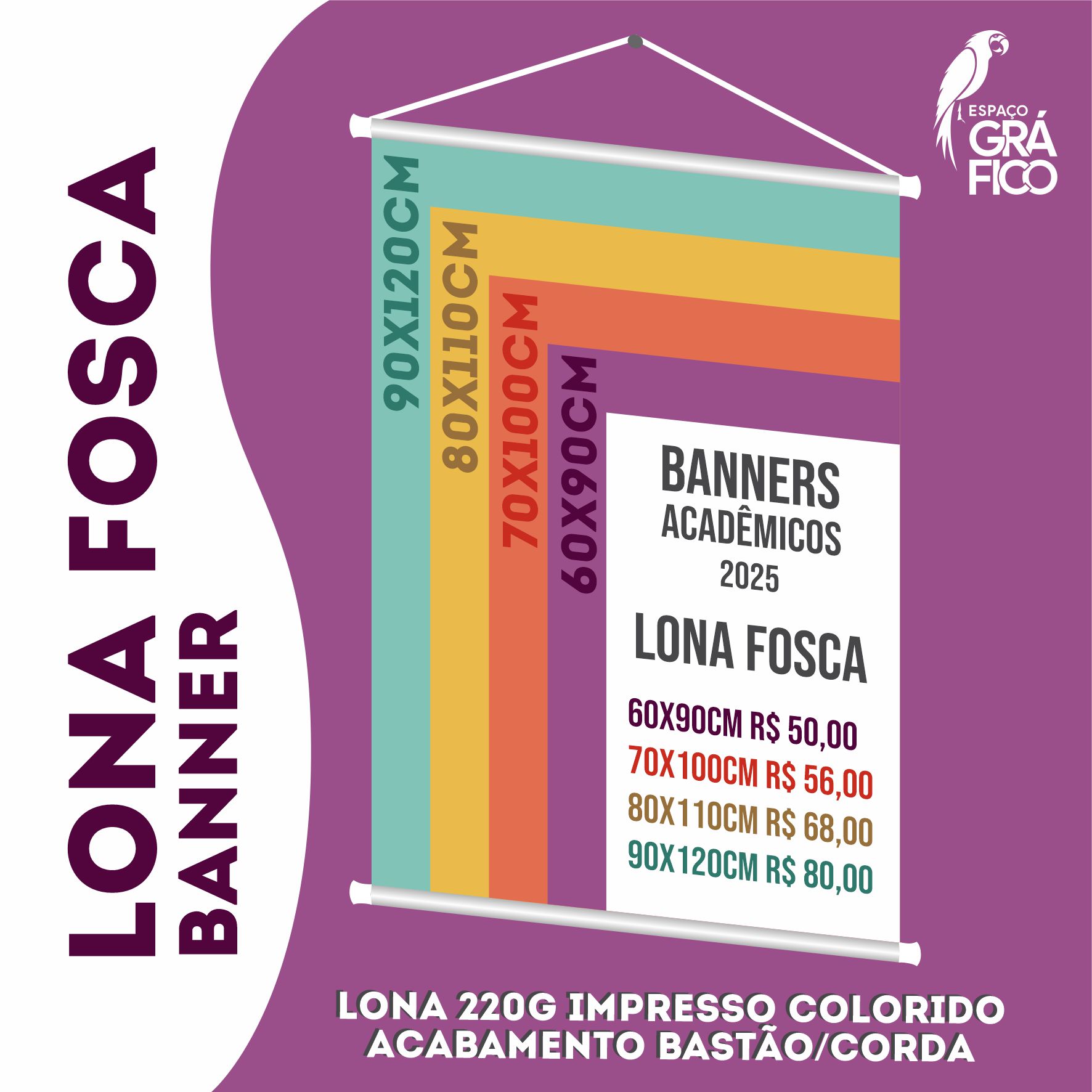 BANNER ACADÊMICO - LONA FOSCA
