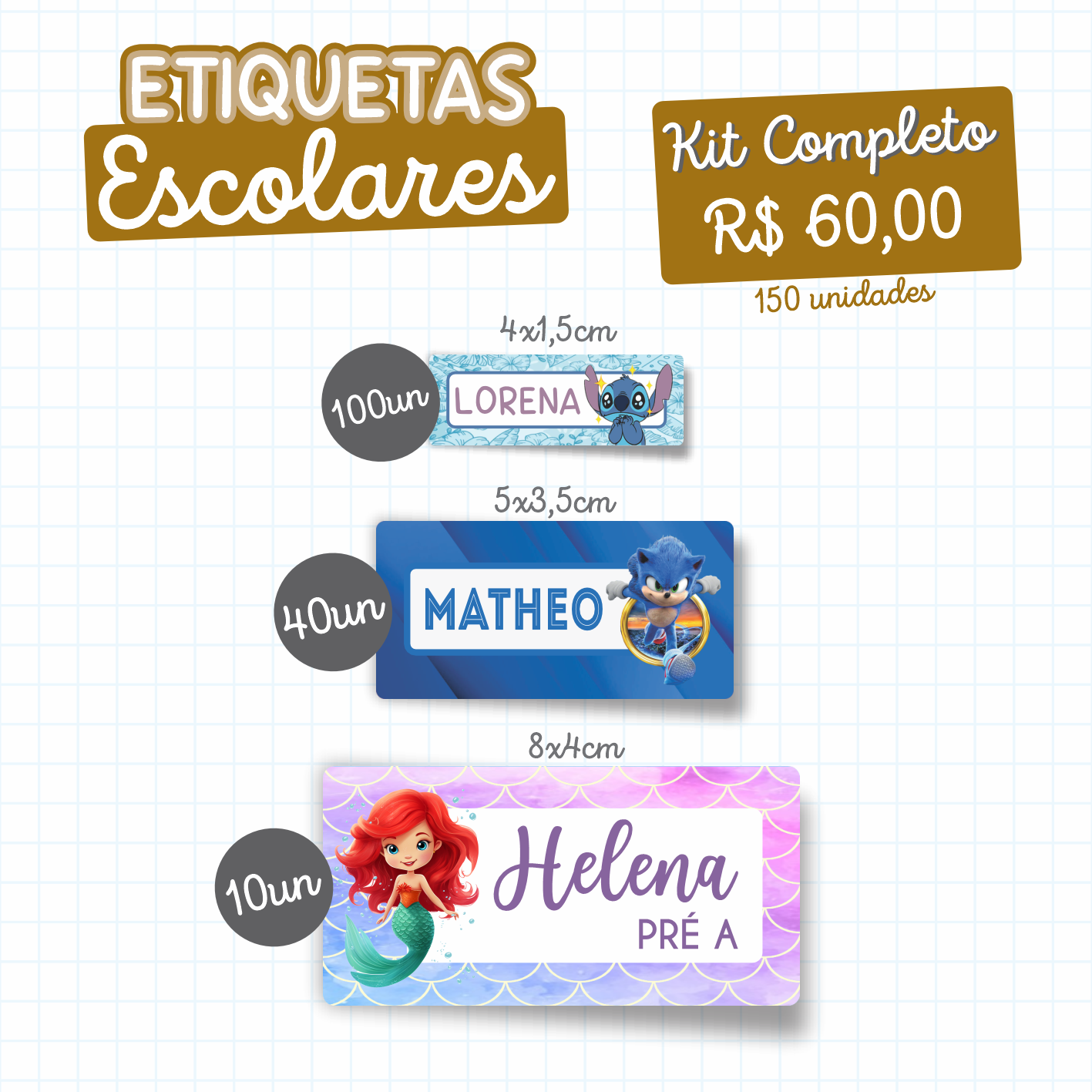 Etiquetas Escolares - KIT COMPLETO