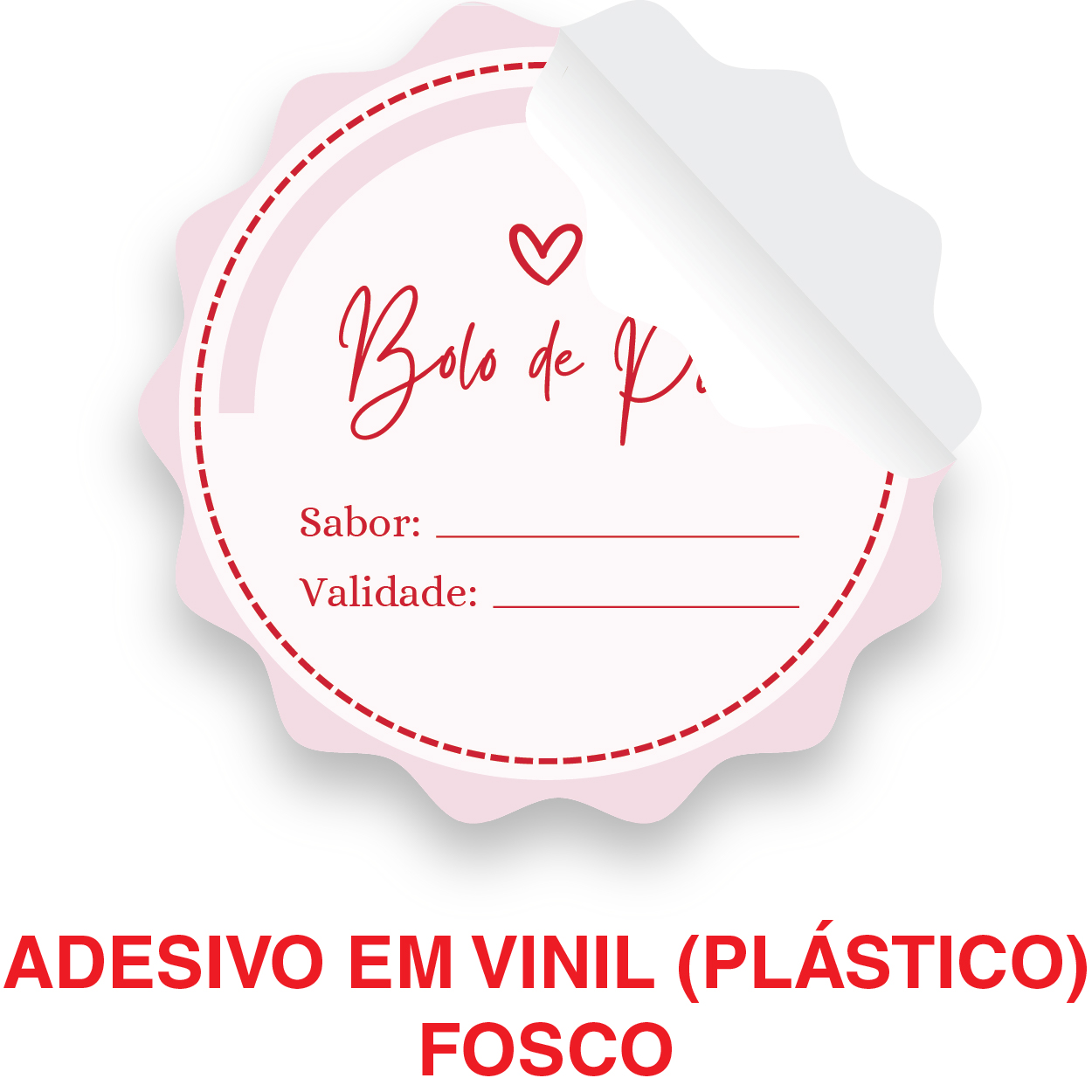 Adesivo impresso em Vinil Branco Fosco + corte especial