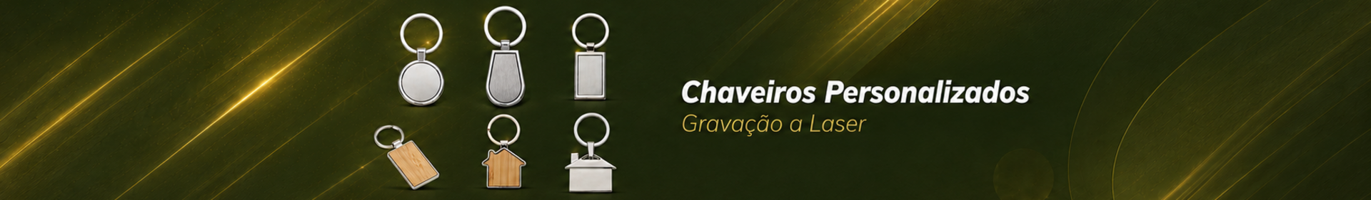 Chaveiros Personalizados Madeira e Metal