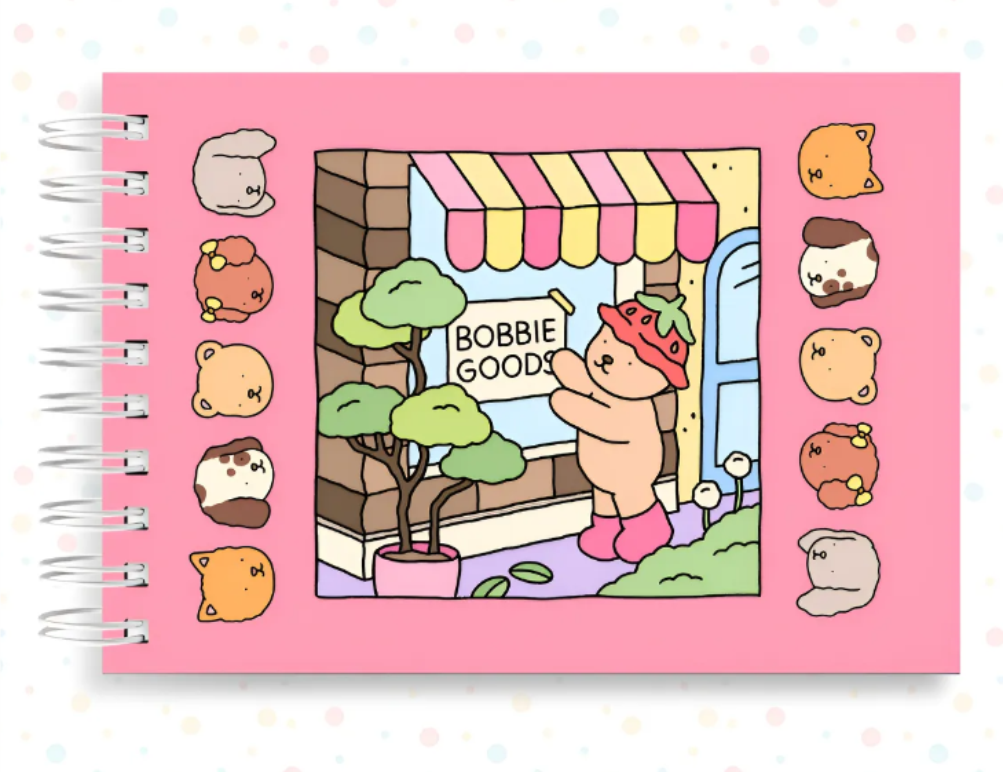 Livro De Colorir Bobbie Goods ROSA 50 Folhas Caderno Desenho Pintura Capa mole