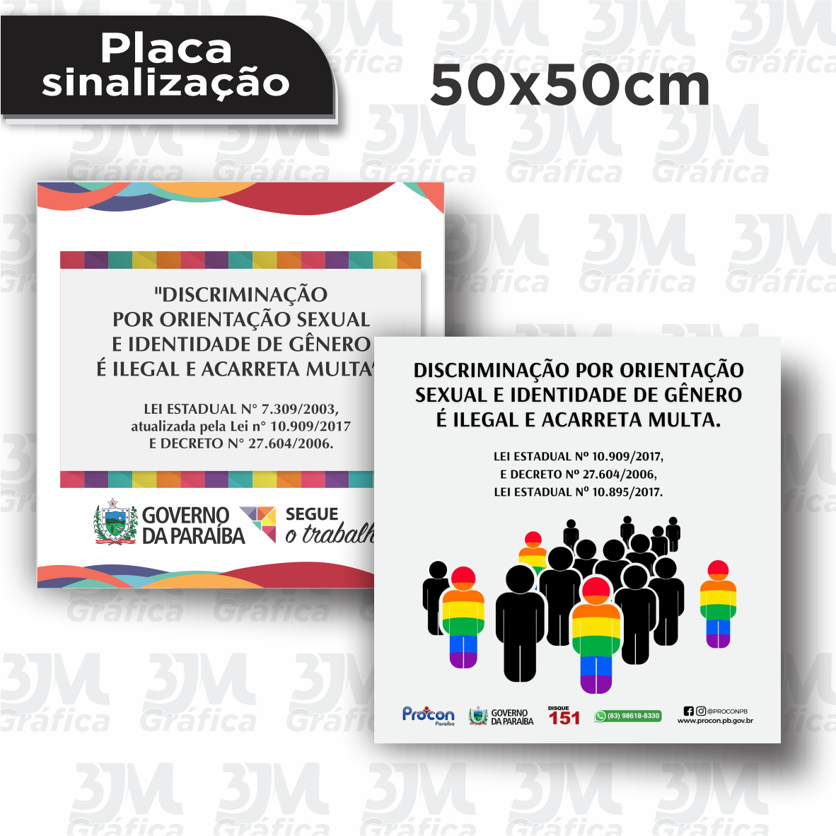 Placa de sinalização - 50x50cm