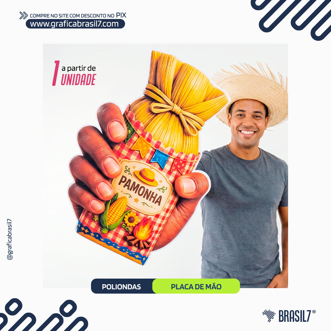 PLACA DE MÃO Grande para Eventos