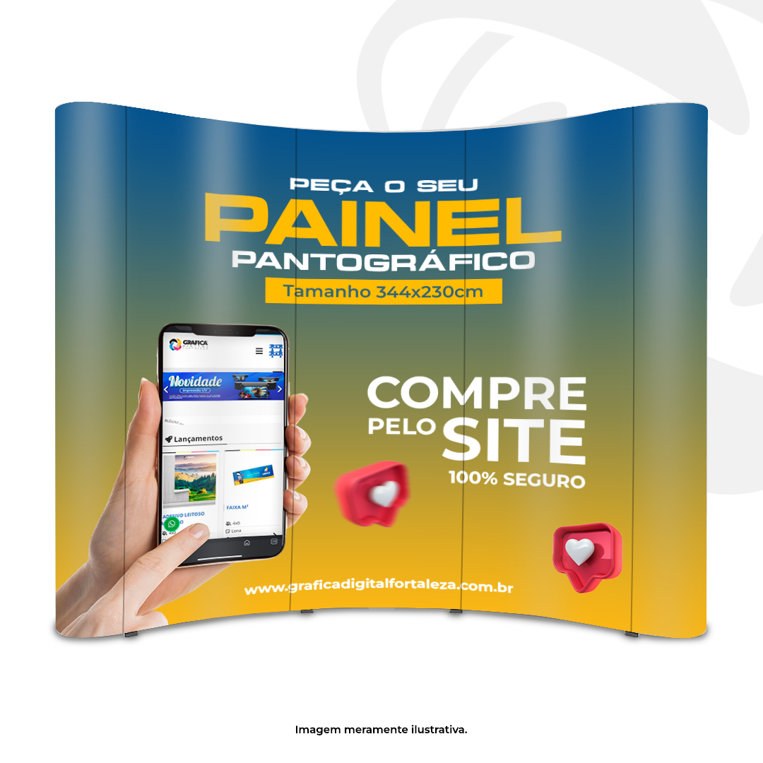 Painel Pantográfico Tam. 344x230cm Curvo (Backdrop Desmontável)