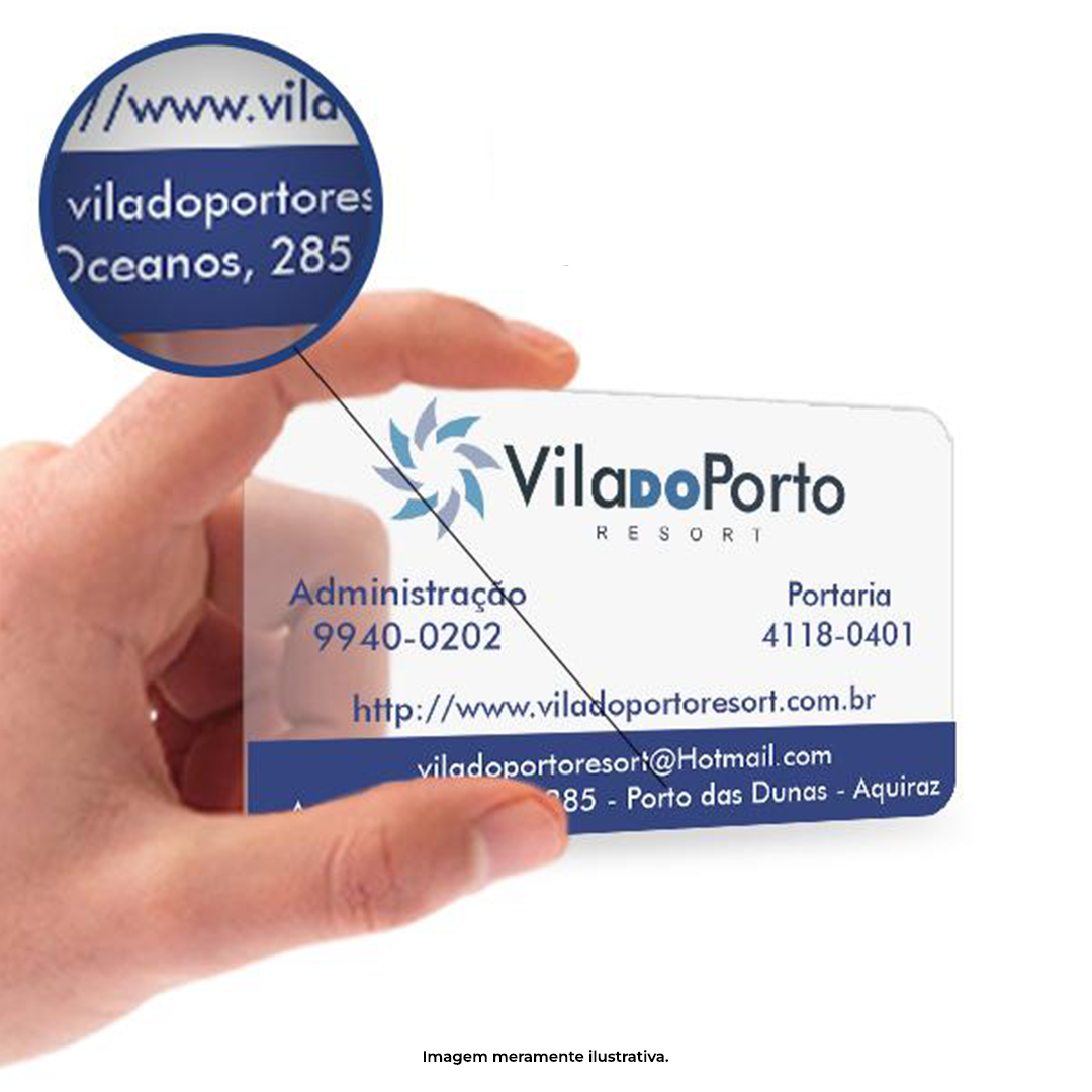 Cartões de Visita - PVC 0,3mm - 8,5x4,8cm