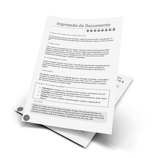 Impressão em papel  Offset 75g/m² - FRENTE E VERSO