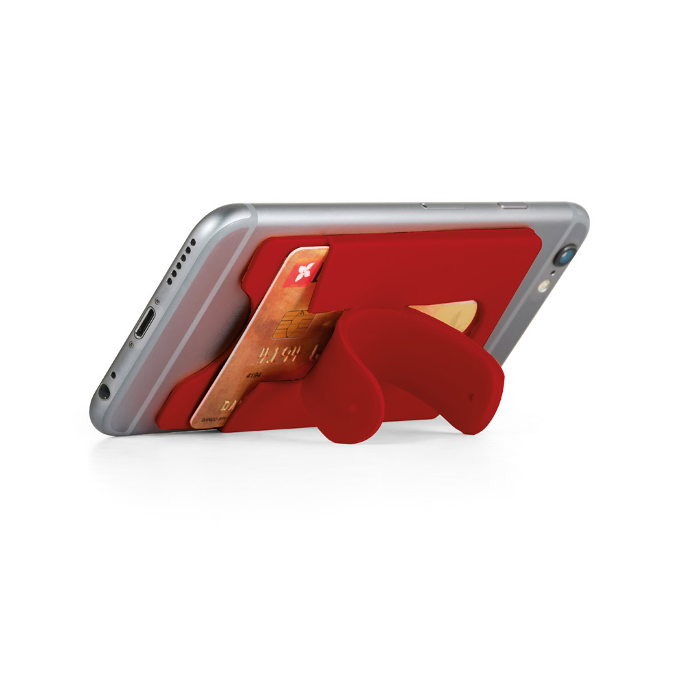 Suporte para celular e porta cartão em silicone