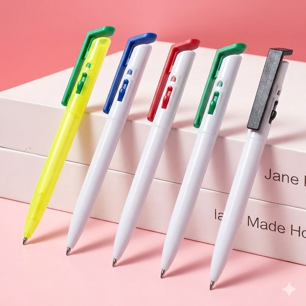 Caneta Plástica Branca Copacabana