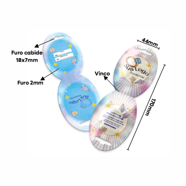 TAG OVAL DUPLO COUCHE 300G SEM VERNIZ