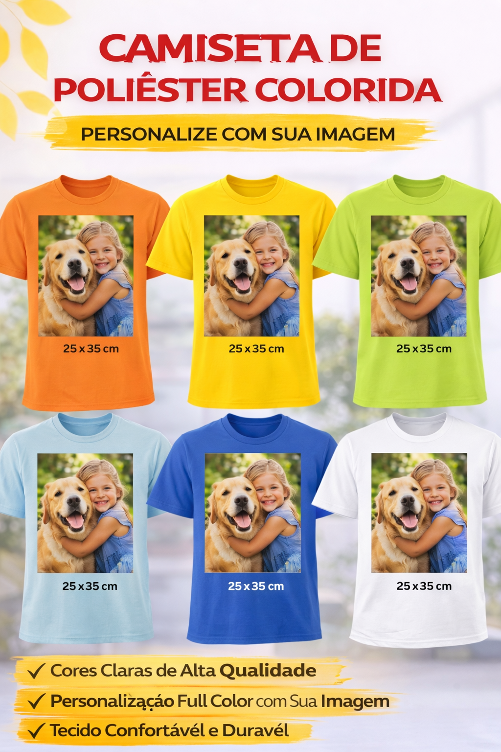 Camiseta Personalizada de Poliéster Colorida