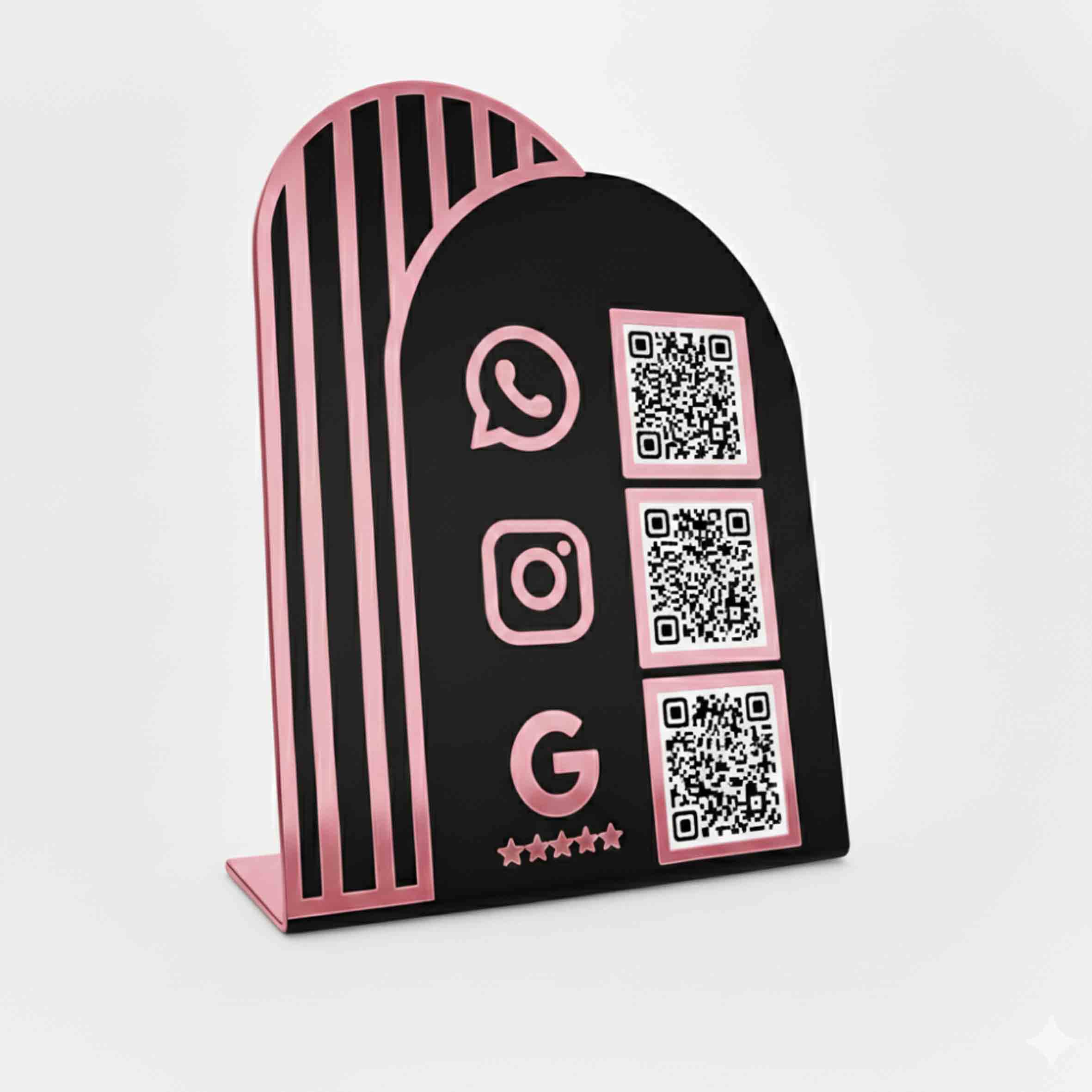 PLACA QRCODE 3 EM 1 - WHATSAPP/INSTAGRAM / AVAL. GOOGLE