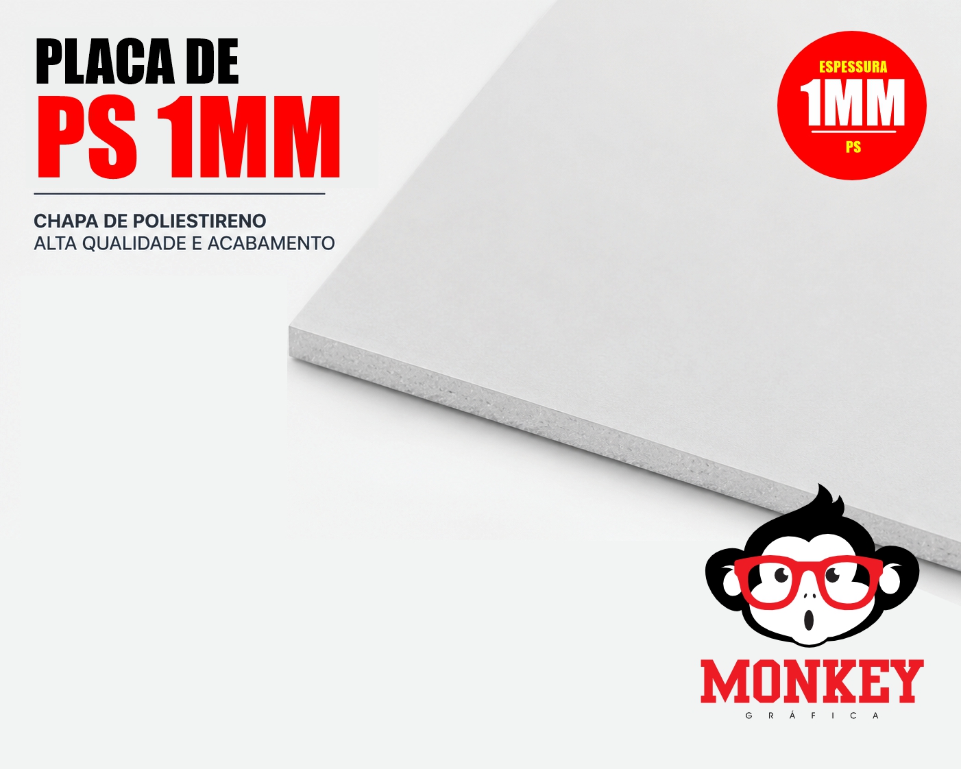 PLACA DE PS 1mm Adesivado