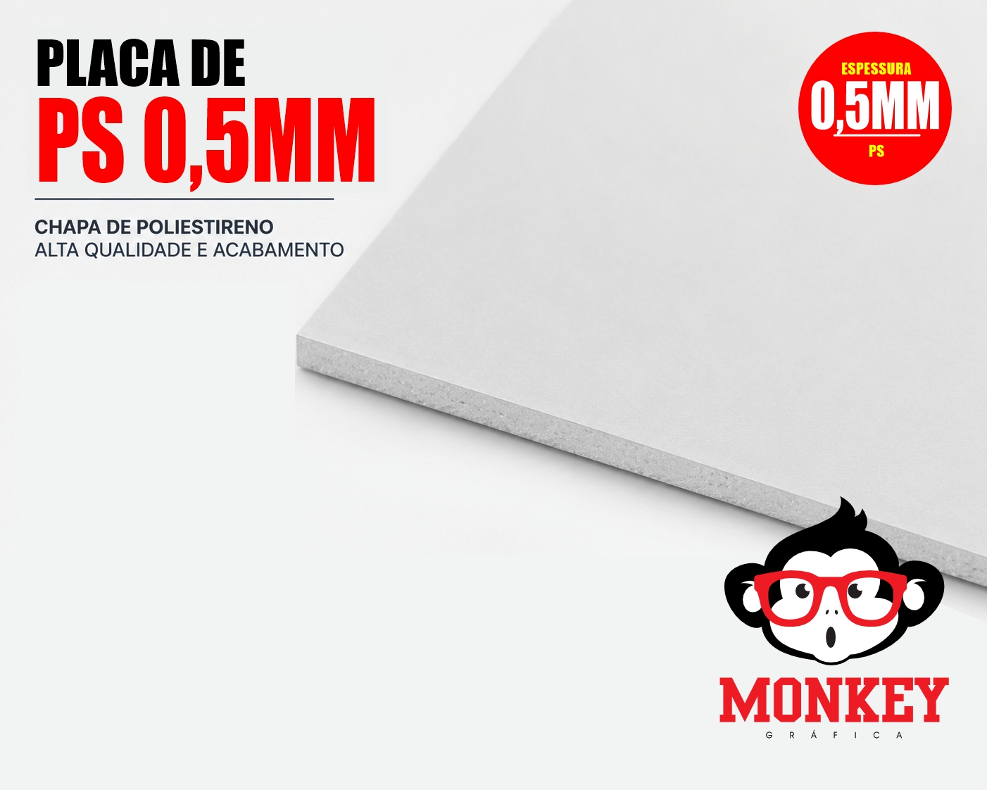 PLACA DE PS 0,5mm Adesivado
