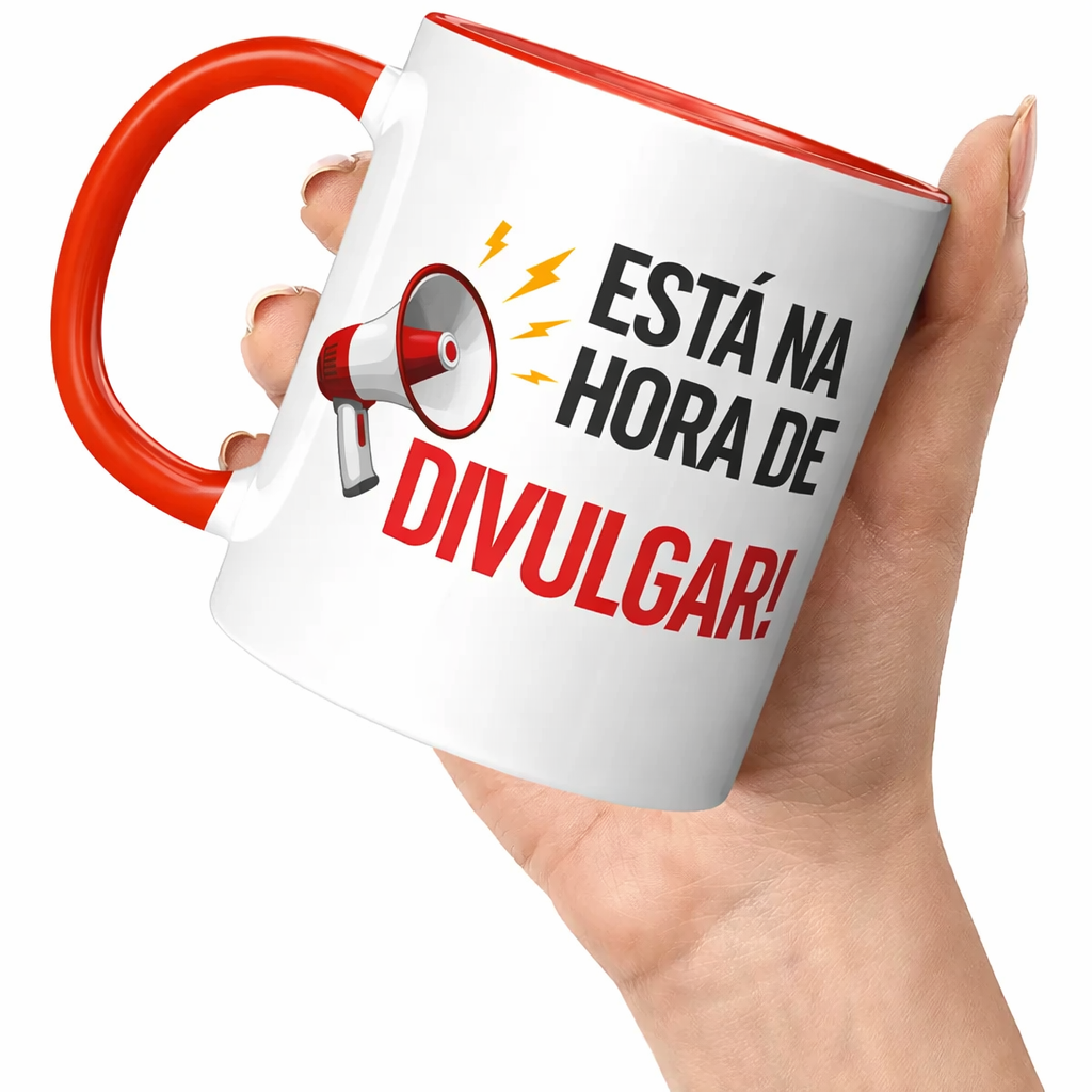Caneca personalizada alça colorida