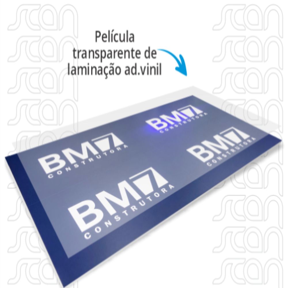 PLACA EM PVC COM ADESIVO IMPRESSO