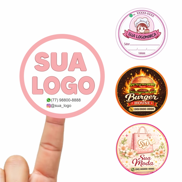 4 folhas Etiquetas Adesivas Personalizados