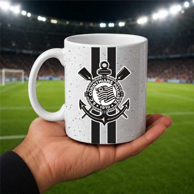 Caneca Branca Personalizada - Corinthians