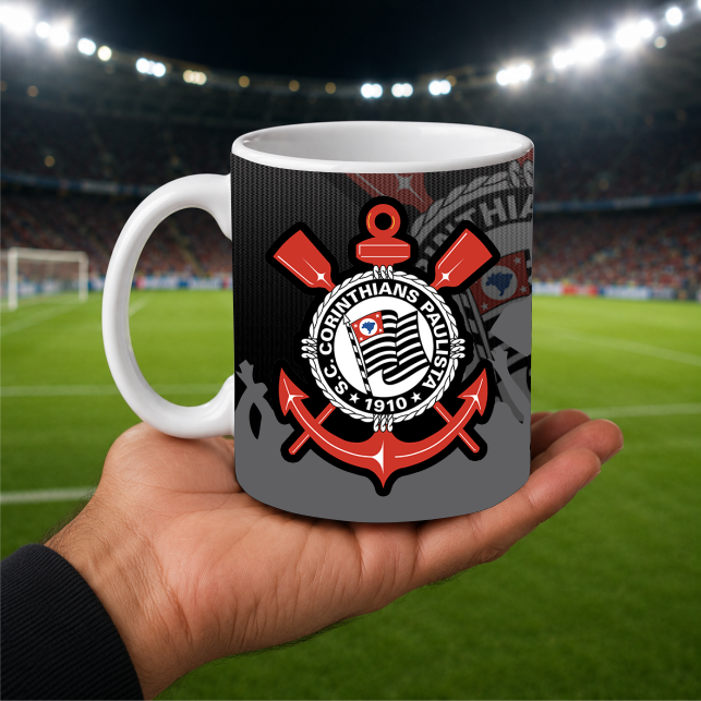 Caneca Branca Personalizada - Corinthians (tema: 3)