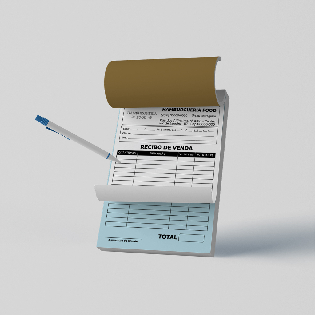 Bloco de notas formato 32 copiativo 2 vias