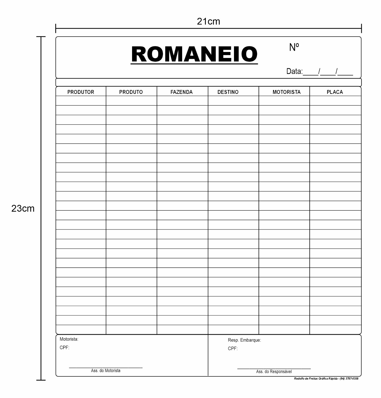 Bloco de notas formato 12