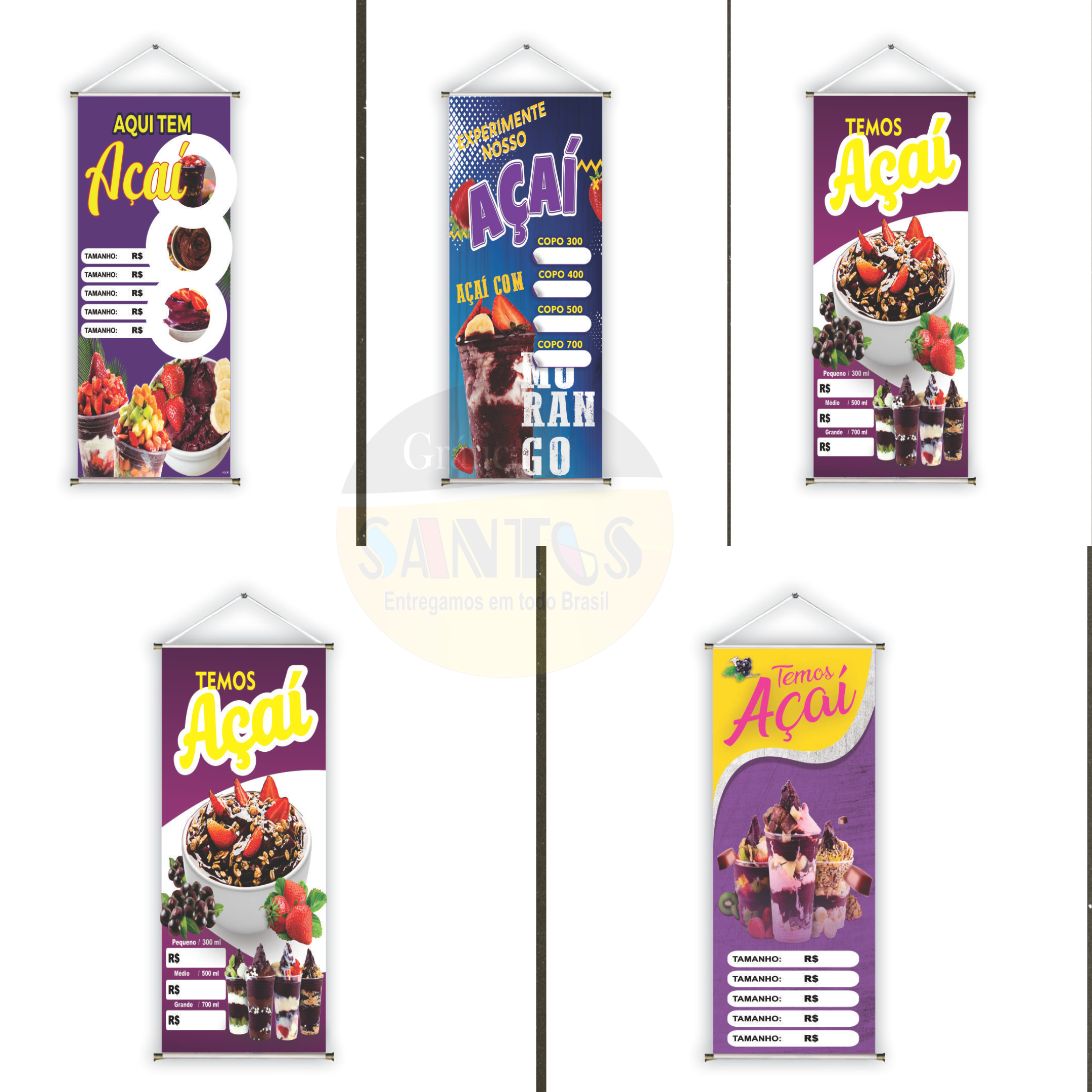 Faixa de Banner pronto tema  Açai