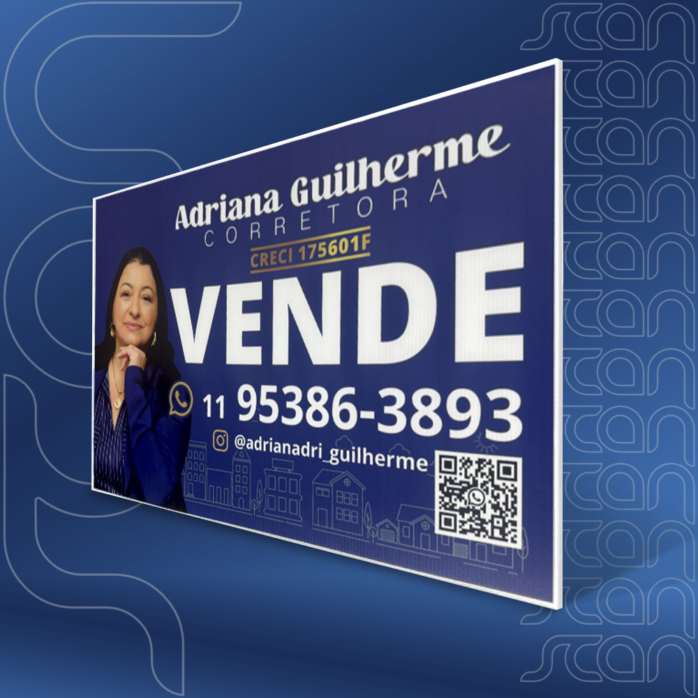 12 Placas Imobiliária Vende/Aluga Colorida  - 1mm