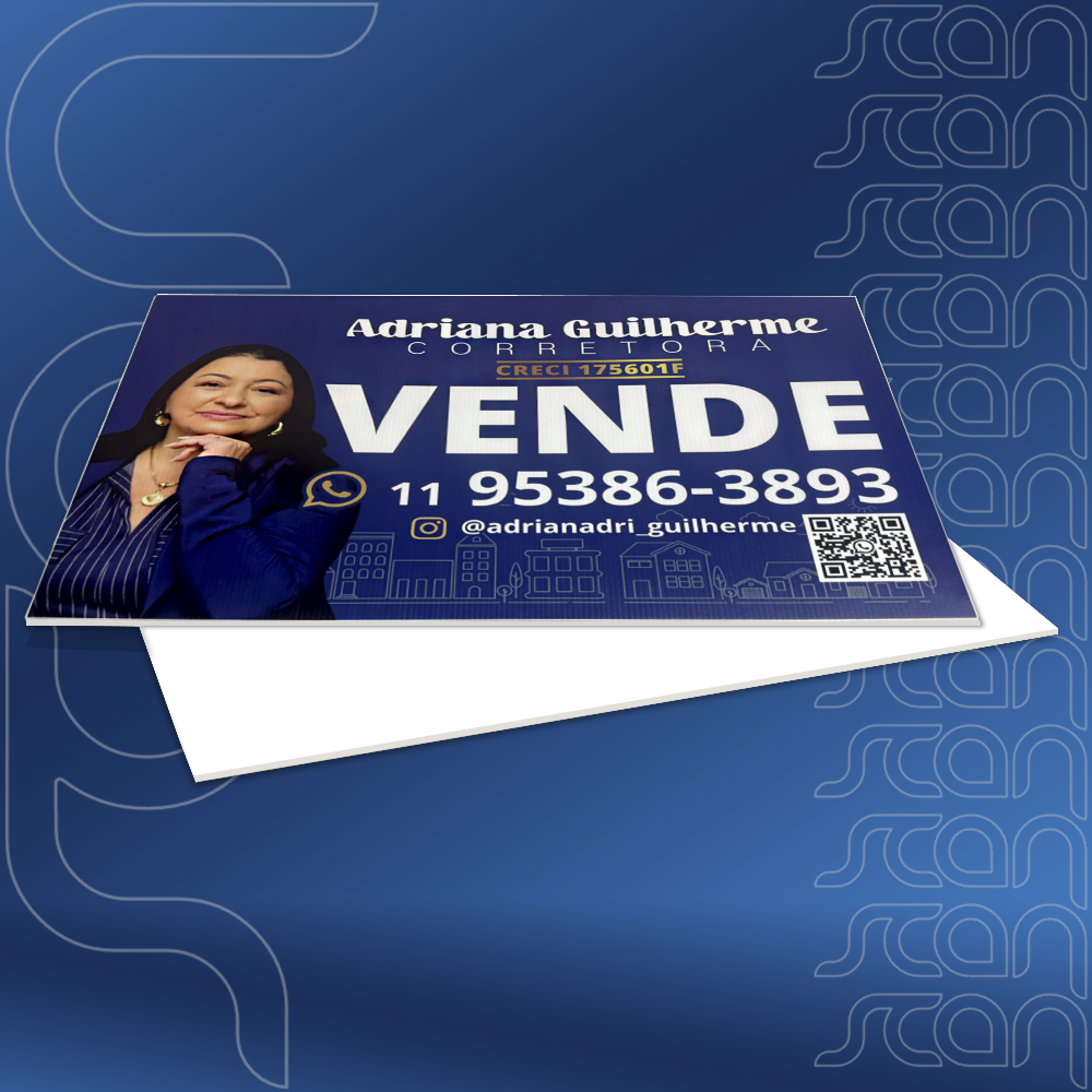 24 Placas Imobiliária Vende/Aluga Colorida  - 1mm