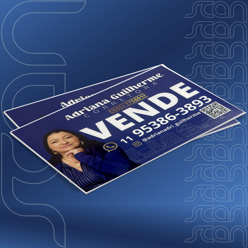 24 Placas Imobiliária Vende/Aluga Colorida  - 2mm