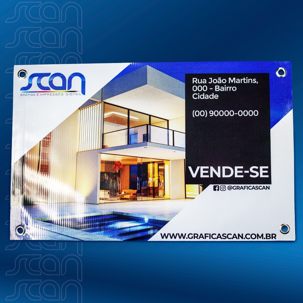Lona Imobiliária -  Vende/Aluga Colorida 280g