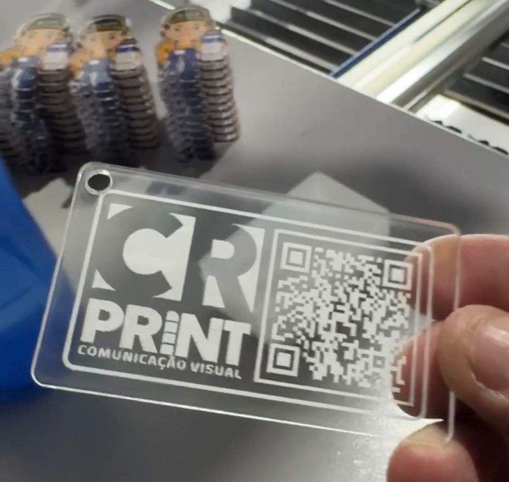 Chaveiro em Acrilico Impressão UV e Recorte laser com Argola