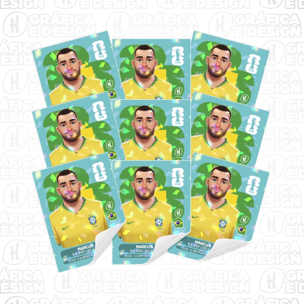 9 Figurinhas da Copa - Holográficas - Personalizadas