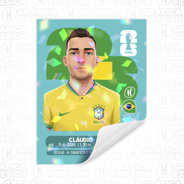 Figurinha GIGANTE da Copa A4 - Holográfica - Personalizada