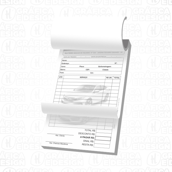 Talões de Pedido Auto Copiativo  Sem Numeração
