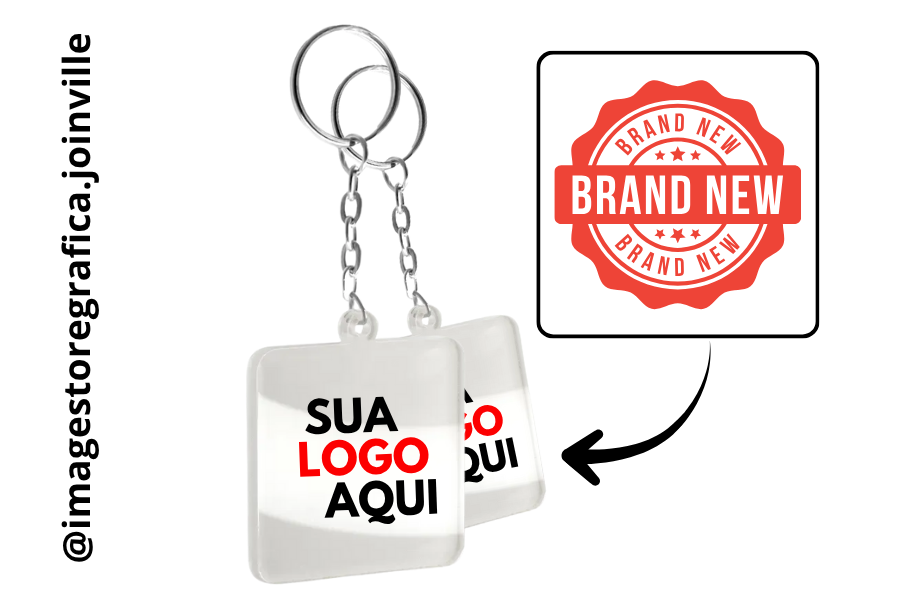 Chaveiro Acrilico Quadrado