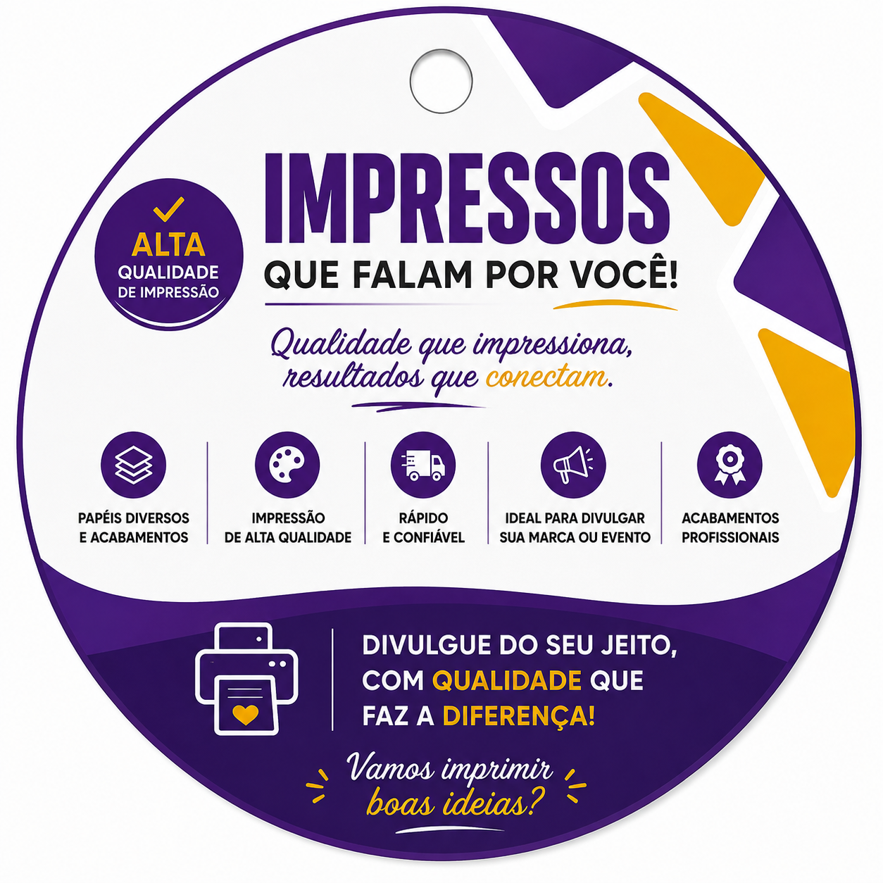 Tag´s padrão furo couchê 300g 4x4, 9x5